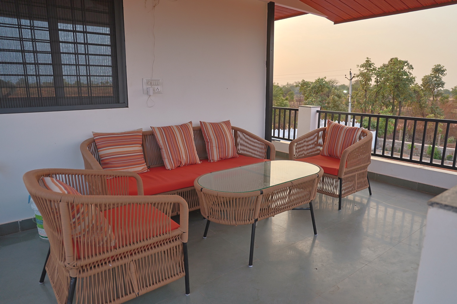 Upper veranda seating